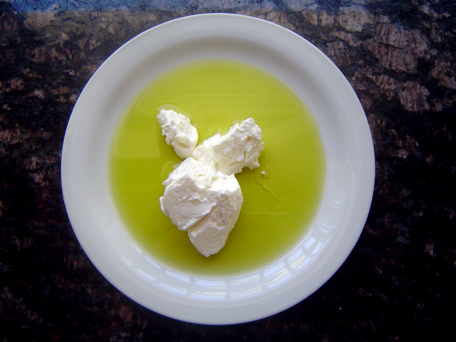 Labneh, strained